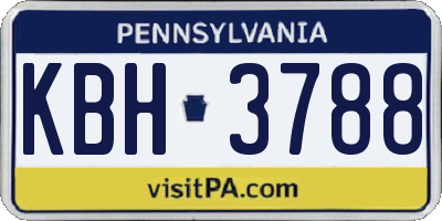 PA license plate KBH3788