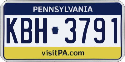 PA license plate KBH3791
