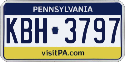 PA license plate KBH3797