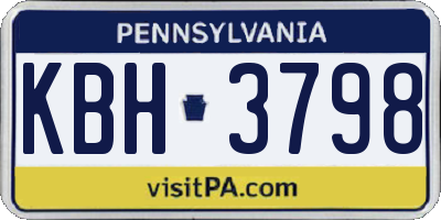 PA license plate KBH3798