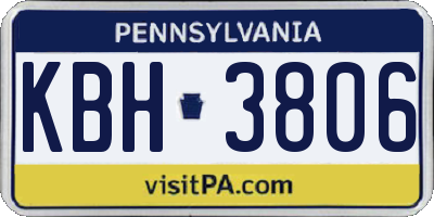 PA license plate KBH3806