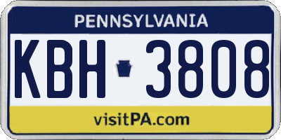 PA license plate KBH3808