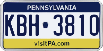 PA license plate KBH3810