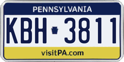 PA license plate KBH3811