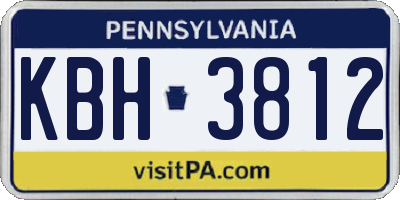 PA license plate KBH3812