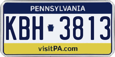PA license plate KBH3813