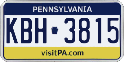 PA license plate KBH3815