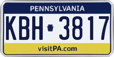 PA license plate KBH3817