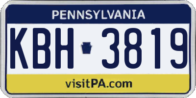 PA license plate KBH3819
