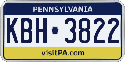 PA license plate KBH3822