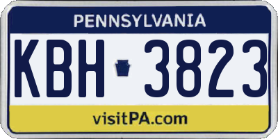 PA license plate KBH3823