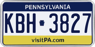 PA license plate KBH3827