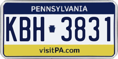 PA license plate KBH3831