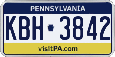 PA license plate KBH3842