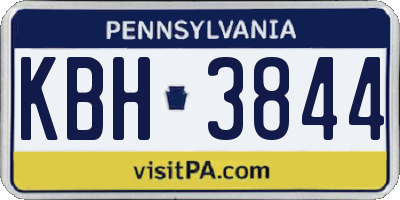 PA license plate KBH3844