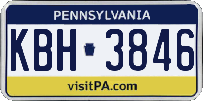 PA license plate KBH3846