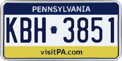 PA license plate KBH3851