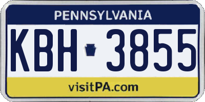 PA license plate KBH3855