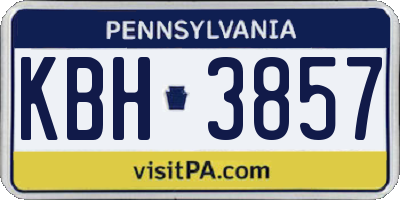 PA license plate KBH3857