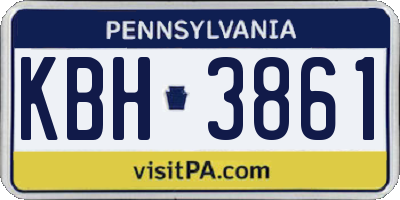 PA license plate KBH3861
