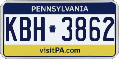 PA license plate KBH3862