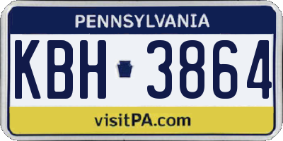 PA license plate KBH3864