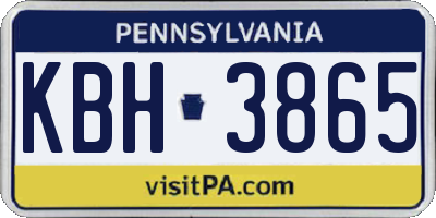PA license plate KBH3865