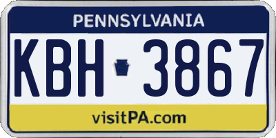 PA license plate KBH3867