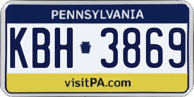 PA license plate KBH3869