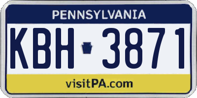 PA license plate KBH3871