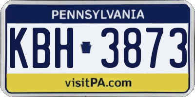 PA license plate KBH3873