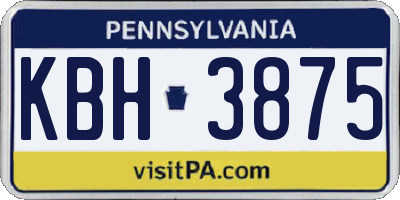 PA license plate KBH3875
