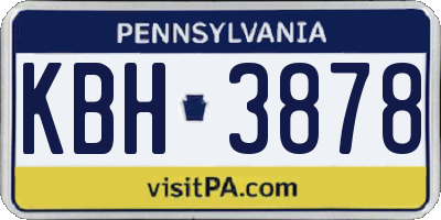 PA license plate KBH3878