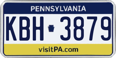 PA license plate KBH3879
