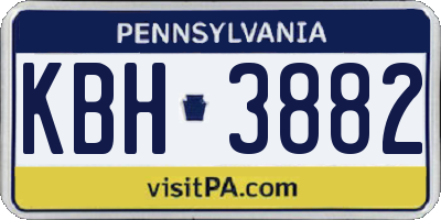 PA license plate KBH3882