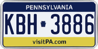 PA license plate KBH3886