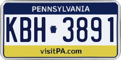 PA license plate KBH3891