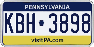 PA license plate KBH3898