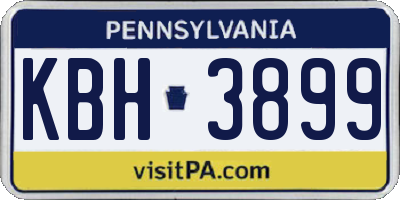 PA license plate KBH3899