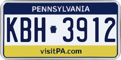 PA license plate KBH3912
