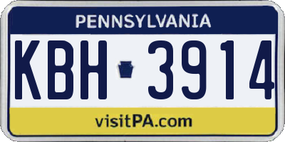 PA license plate KBH3914