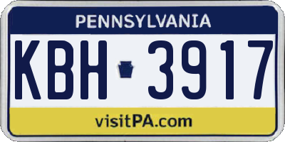 PA license plate KBH3917