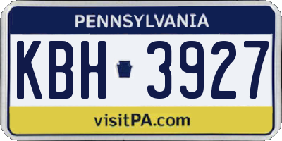 PA license plate KBH3927