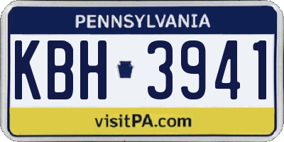 PA license plate KBH3941