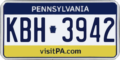 PA license plate KBH3942