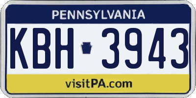 PA license plate KBH3943