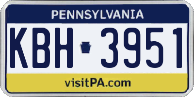 PA license plate KBH3951