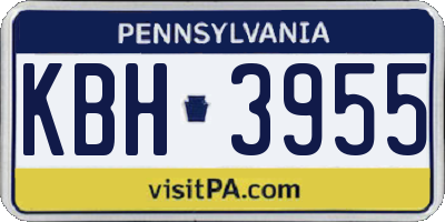 PA license plate KBH3955