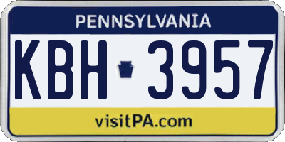 PA license plate KBH3957