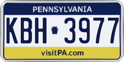 PA license plate KBH3977